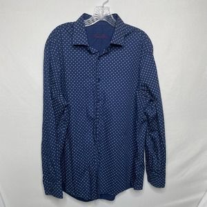 Tasso Elba Mens Blue Button-Down Shirt Size XL